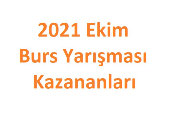 Ekim Ayı Burs Yarışması Kazananlar Listesi